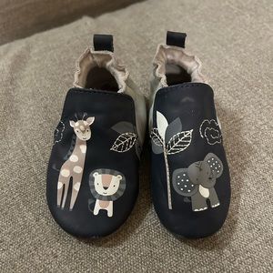 Robeez soft soled leather moccasins size 12-18 months